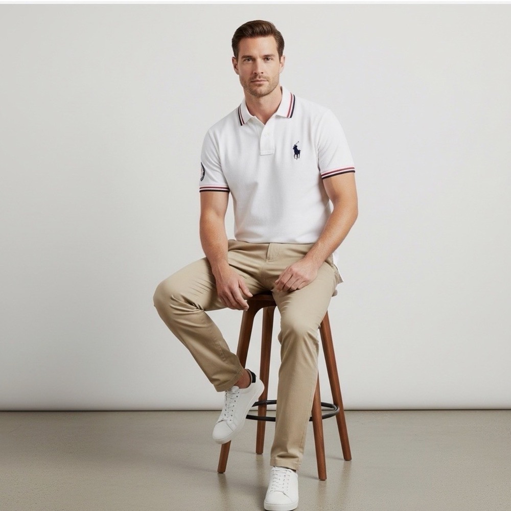 Polo Ralph Lauren US Olympic Team 2020 White Custom Slim Fit Polo Shirt XL NWT
